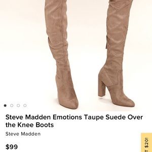 Steve Madden taupe emotions suede over the knee boots - good condition.